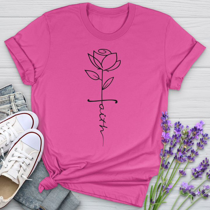 Faith Flower Stem Softstyle Tee