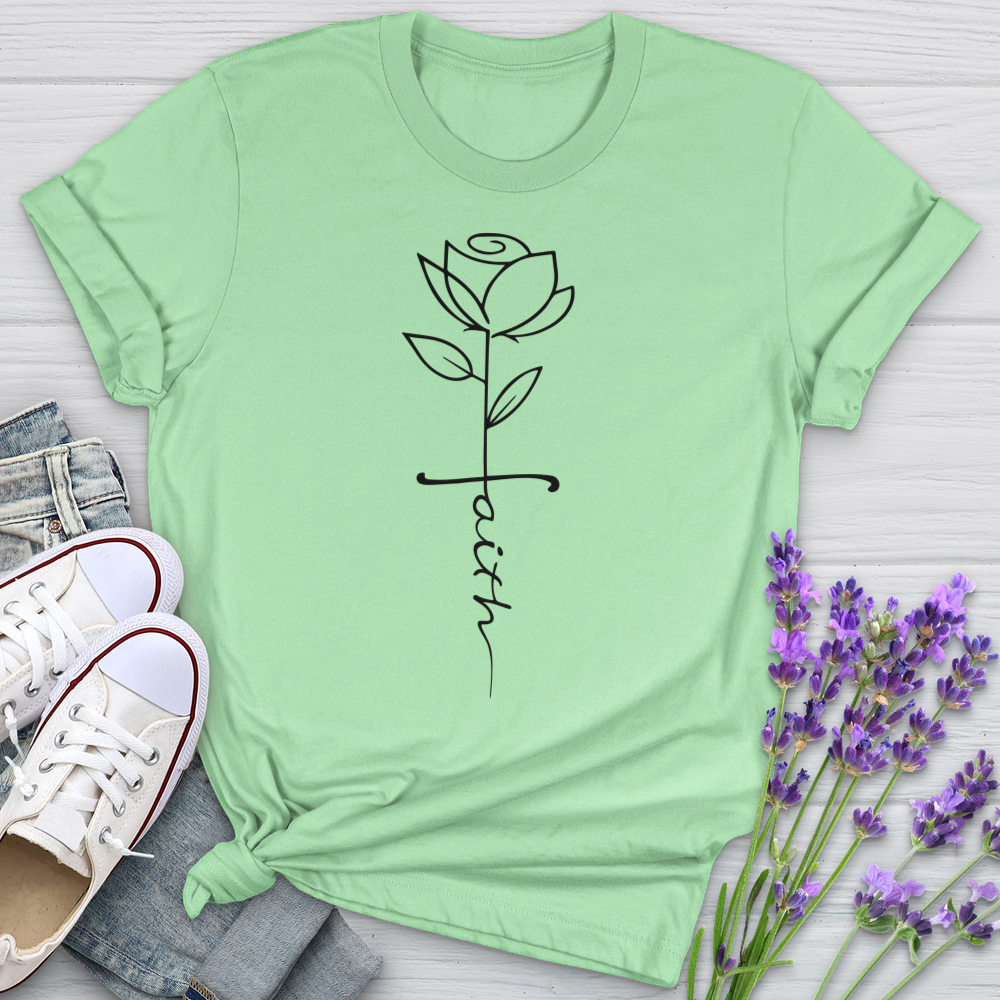 Faith Flower Stem Softstyle Tee