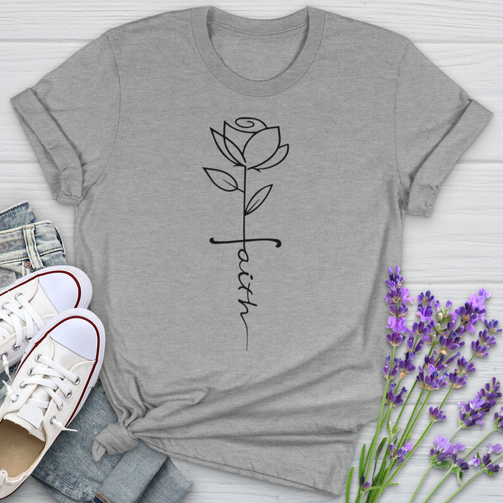 Faith Flower Stem Softstyle Tee