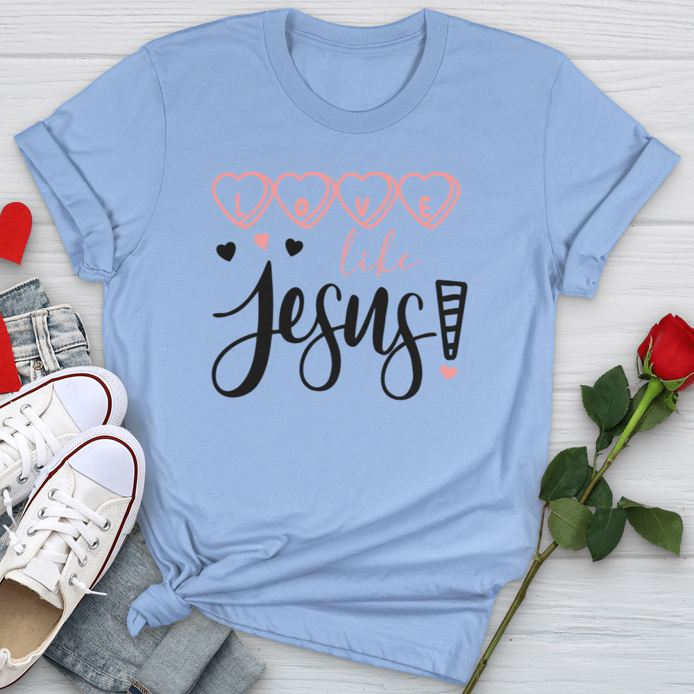 Love Like Jesus Candy Hearts Softstyle Tee