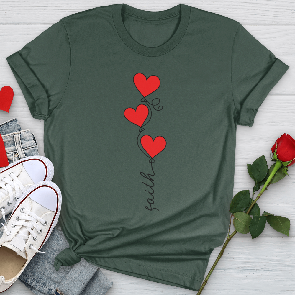 Faith Heart Balloons Softstyle Tee