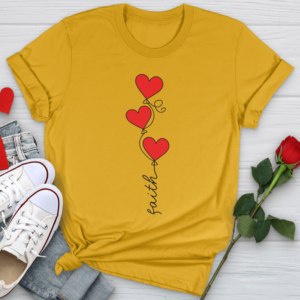 Faith Heart Balloons Softstyle Tee