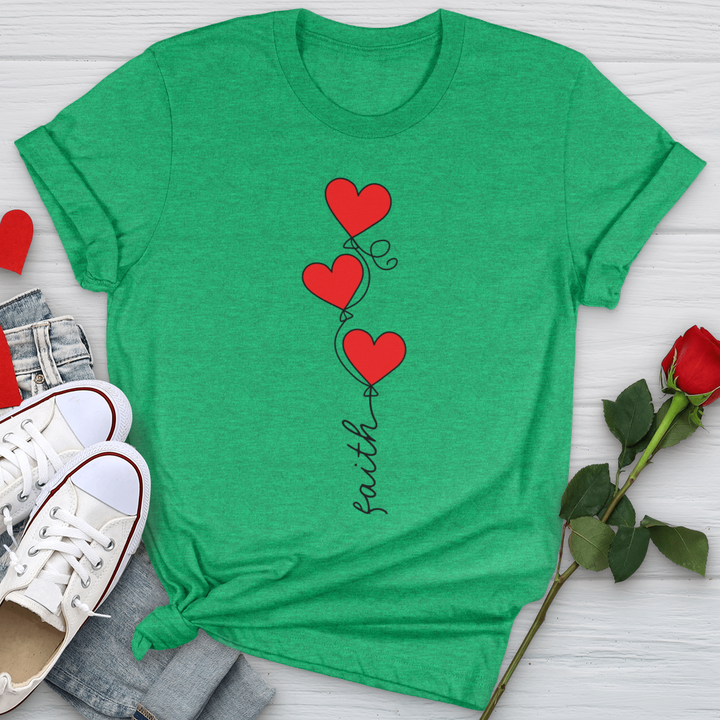 Faith Heart Balloons Softstyle Tee