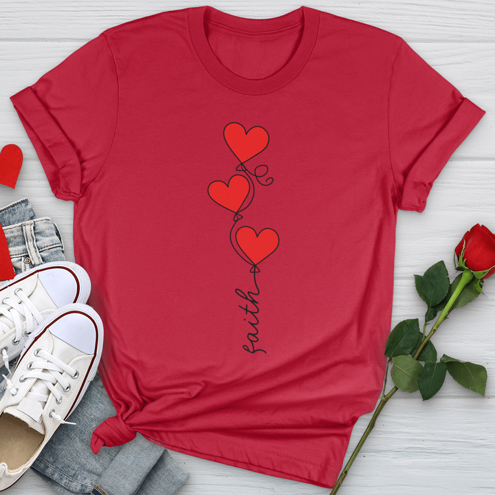 Faith Heart Balloons Softstyle Tee