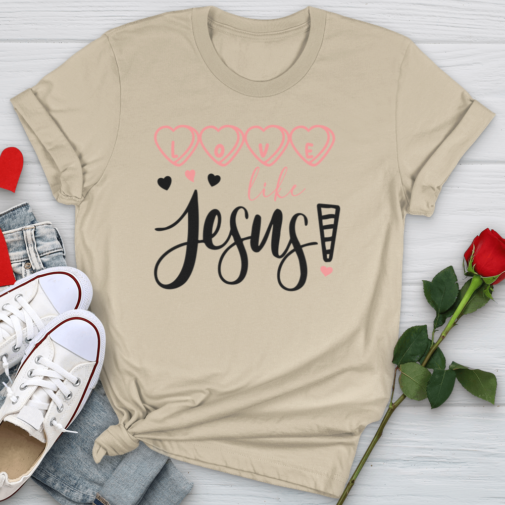 Love Like Jesus Candy Hearts Softstyle Tee