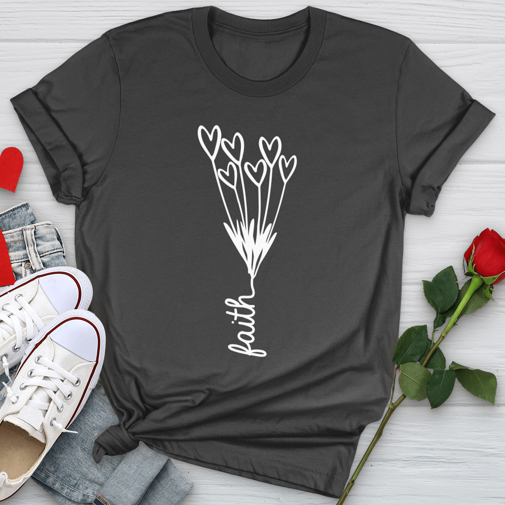 Faith Heart Bouquet Softstyle Tee