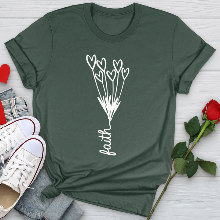 Faith Heart Bouquet Softstyle Tee