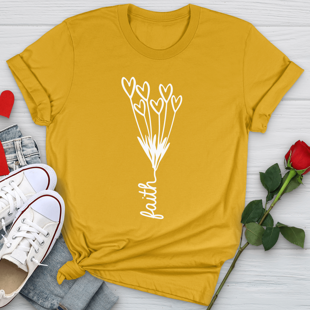 Faith Heart Bouquet Softstyle Tee