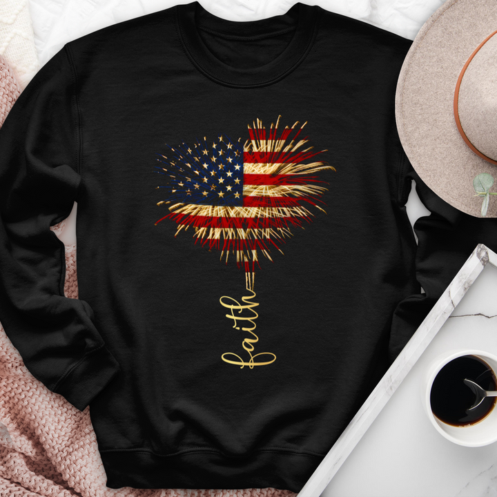 Faith Heart Firework Crewneck