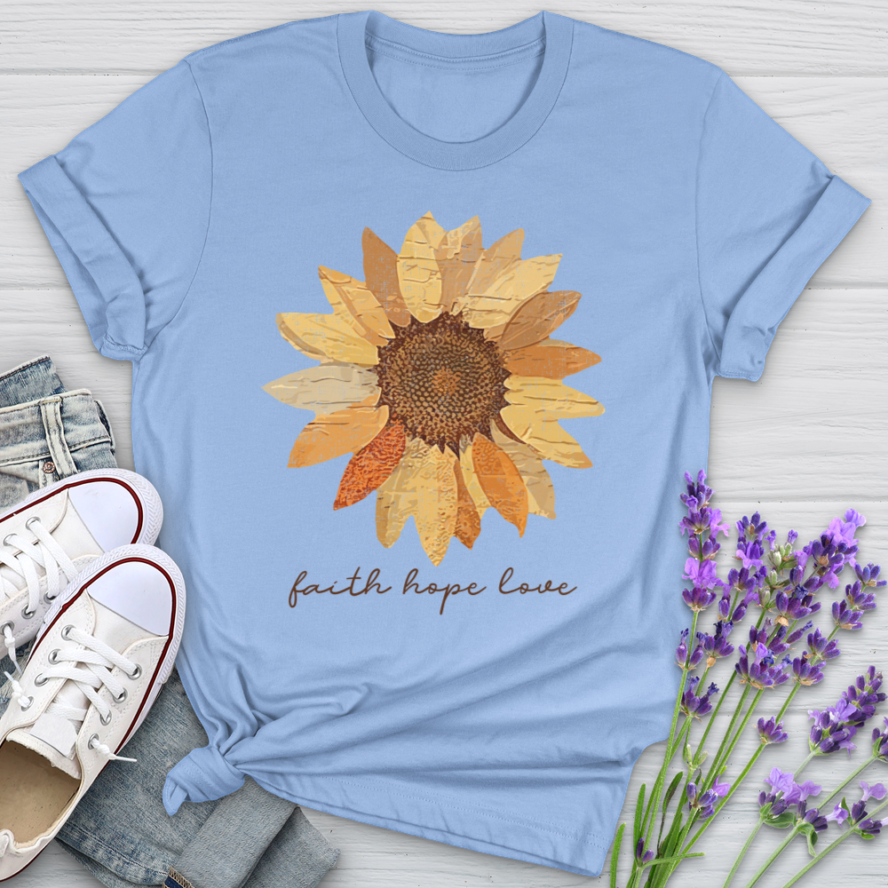 Faith Hope Love Faded Flower Softstyle Tee