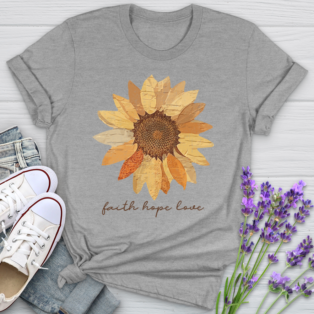 Faith Hope Love Faded Flower Softstyle Tee