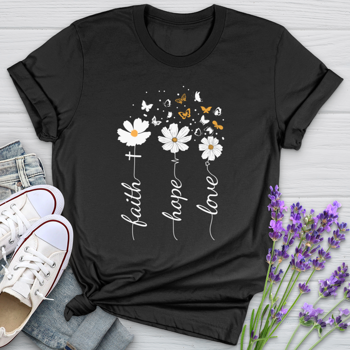 Faith, Hope, Love, Floral Tee Softstyle Tee