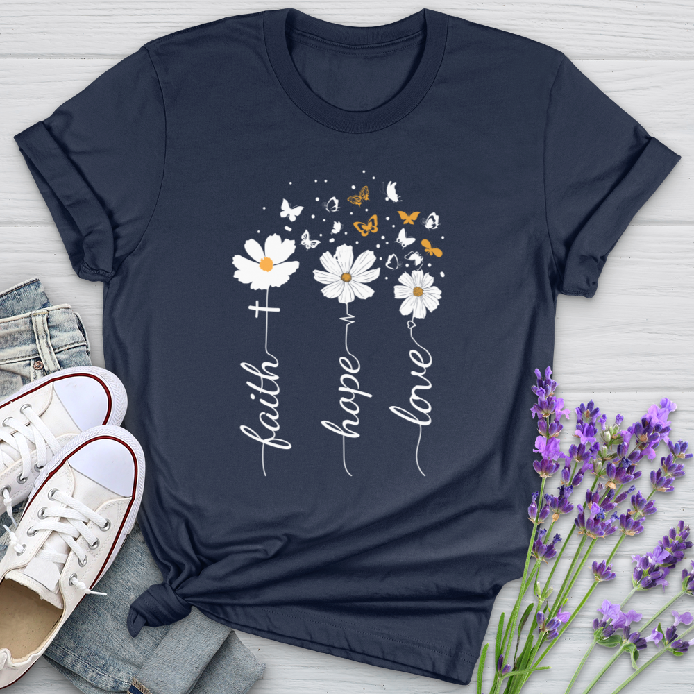 Faith, Hope, Love, Floral Tee Softstyle Tee