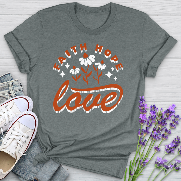 Faith Hope Love Groovy Softstyle Tee