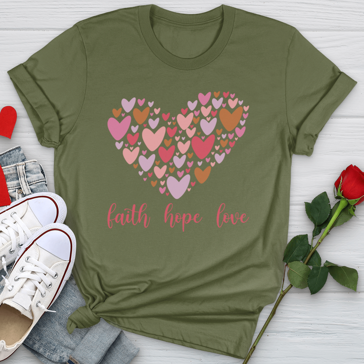 Faith Hope Love In Heart Softstyle Tee