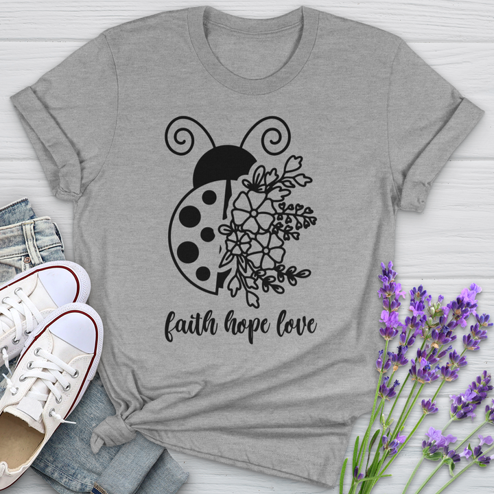 Faith Hope Love Ladybug Softstyle Tee