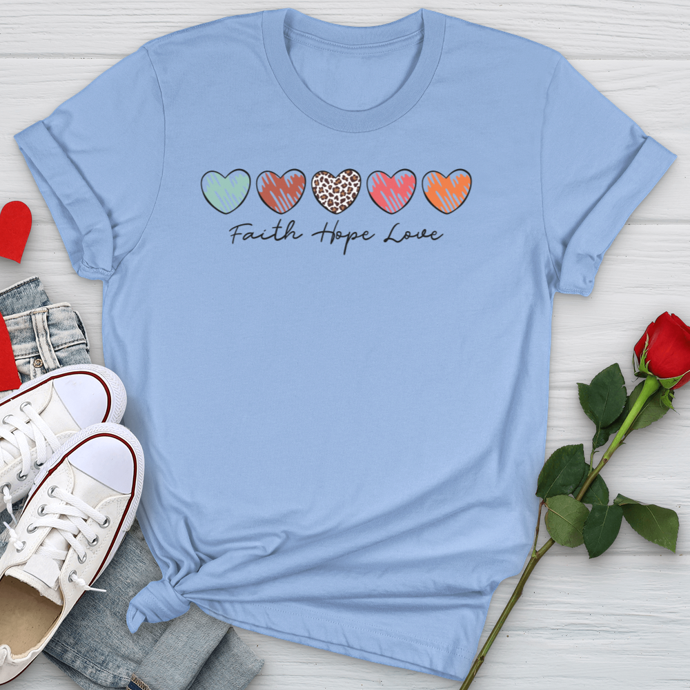 Faith Hope Love Mini Hearts Softstyle Tee