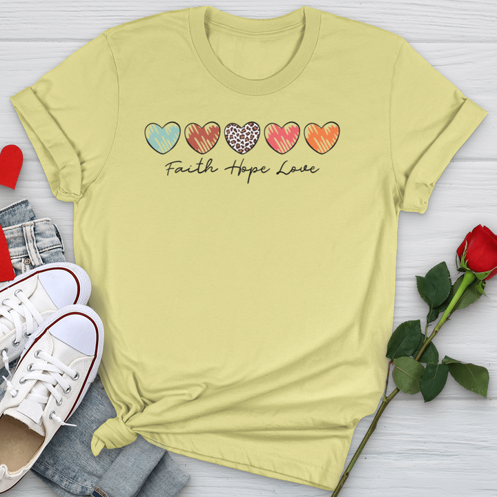 Faith Hope Love Mini Hearts Softstyle Tee