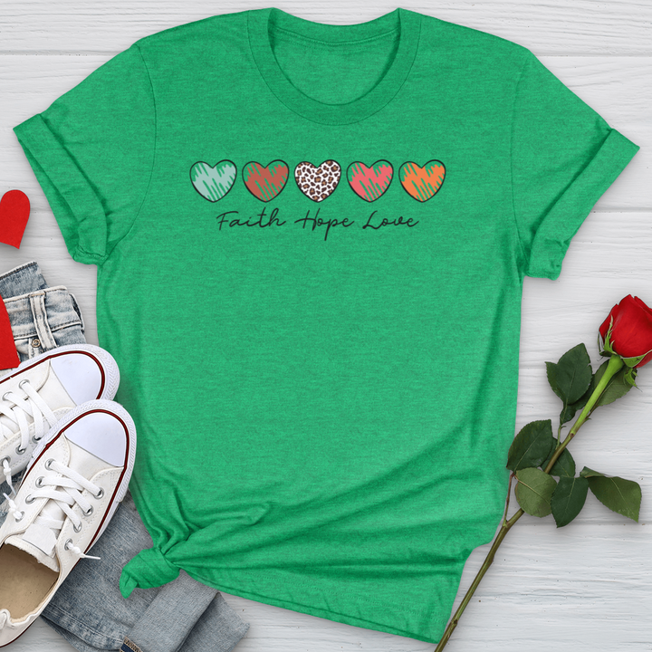 Faith Hope Love Mini Hearts Softstyle Tee