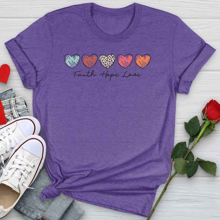 Faith Hope Love Mini Hearts Softstyle Tee