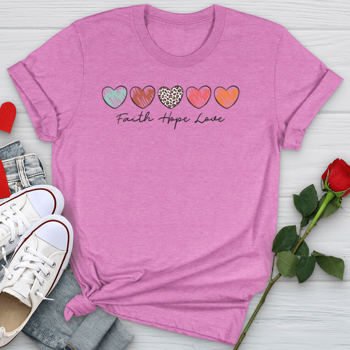 Faith Hope Love Mini Hearts Softstyle Tee