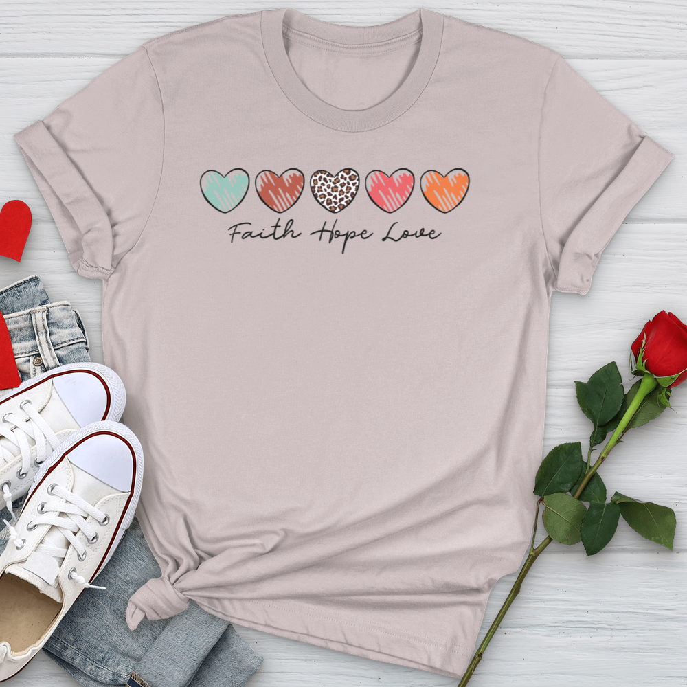 Faith Hope Love Mini Hearts Softstyle Tee