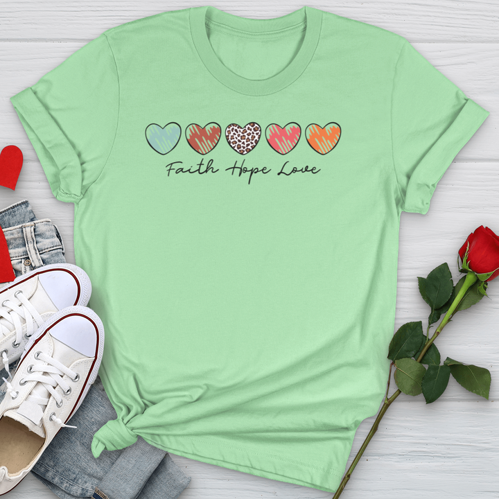 Faith Hope Love Mini Hearts Softstyle Tee