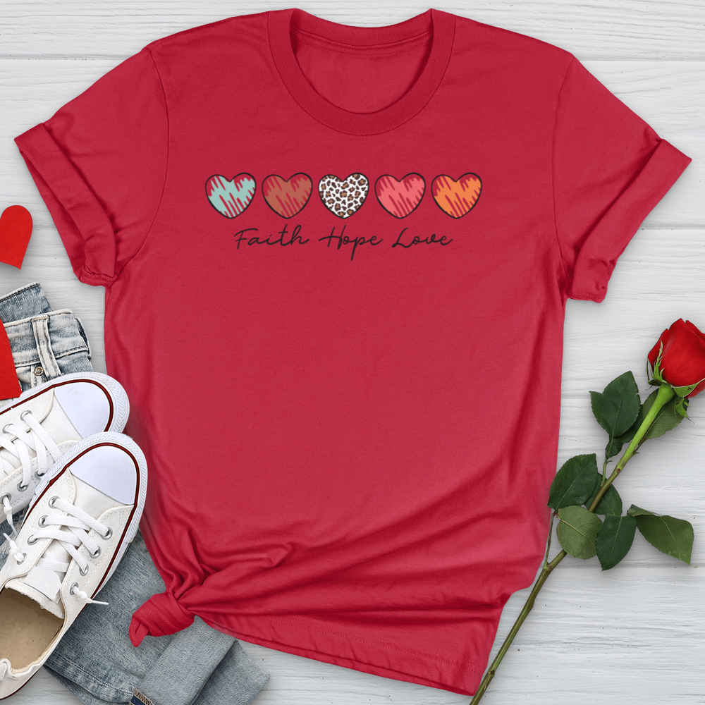 Faith Hope Love Mini Hearts Softstyle Tee