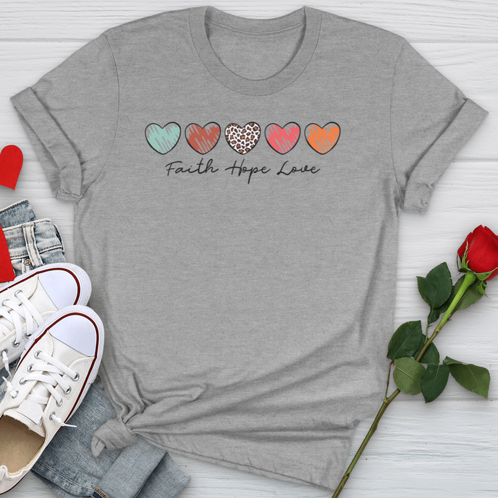 Faith Hope Love Mini Hearts Softstyle Tee