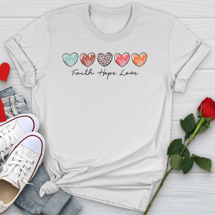 Faith Hope Love Mini Hearts Softstyle Tee