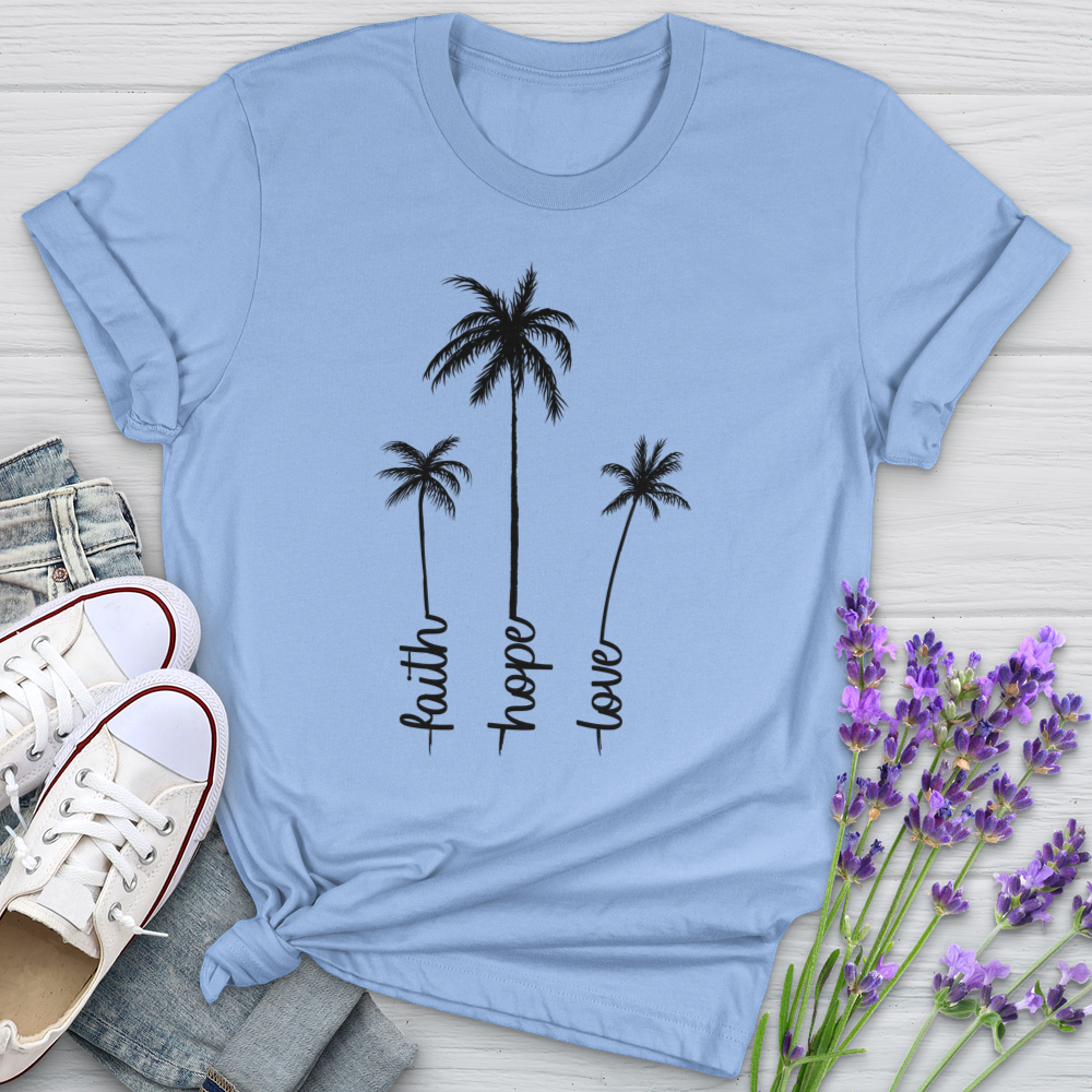 Faith Hope Love Palm Trio Softstyle Tee