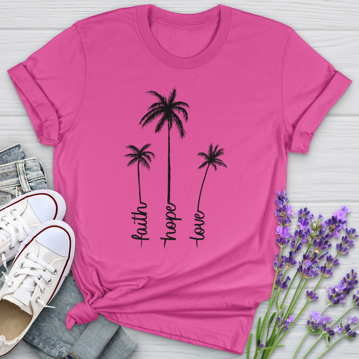 Faith Hope Love Palm Trio Softstyle Tee