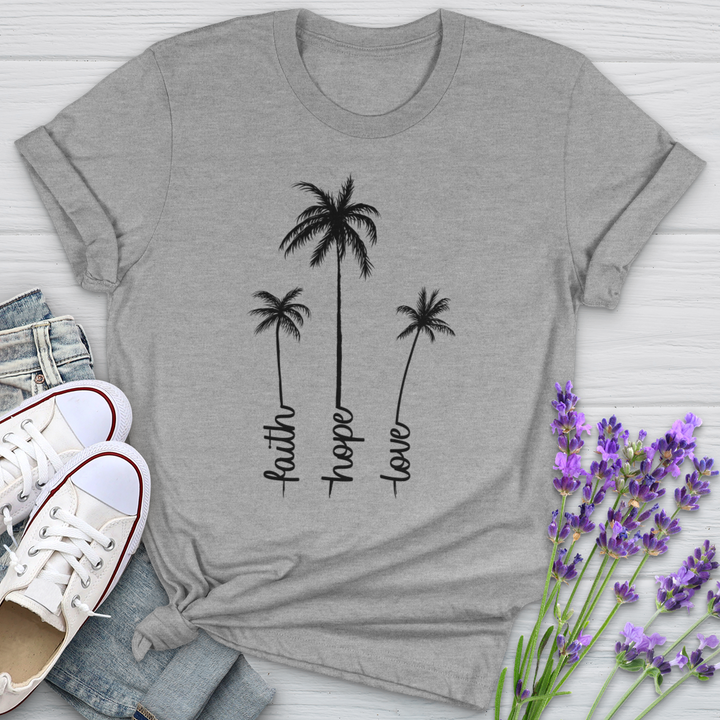 Faith Hope Love Palm Trio Softstyle Tee