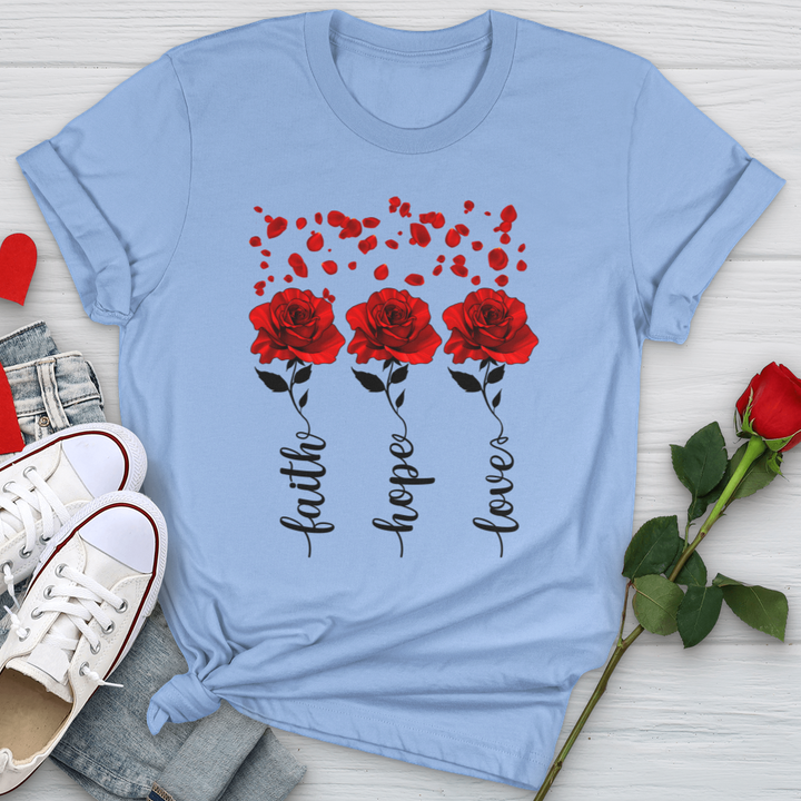 Faith Hope Love Roses Softstyle Tee