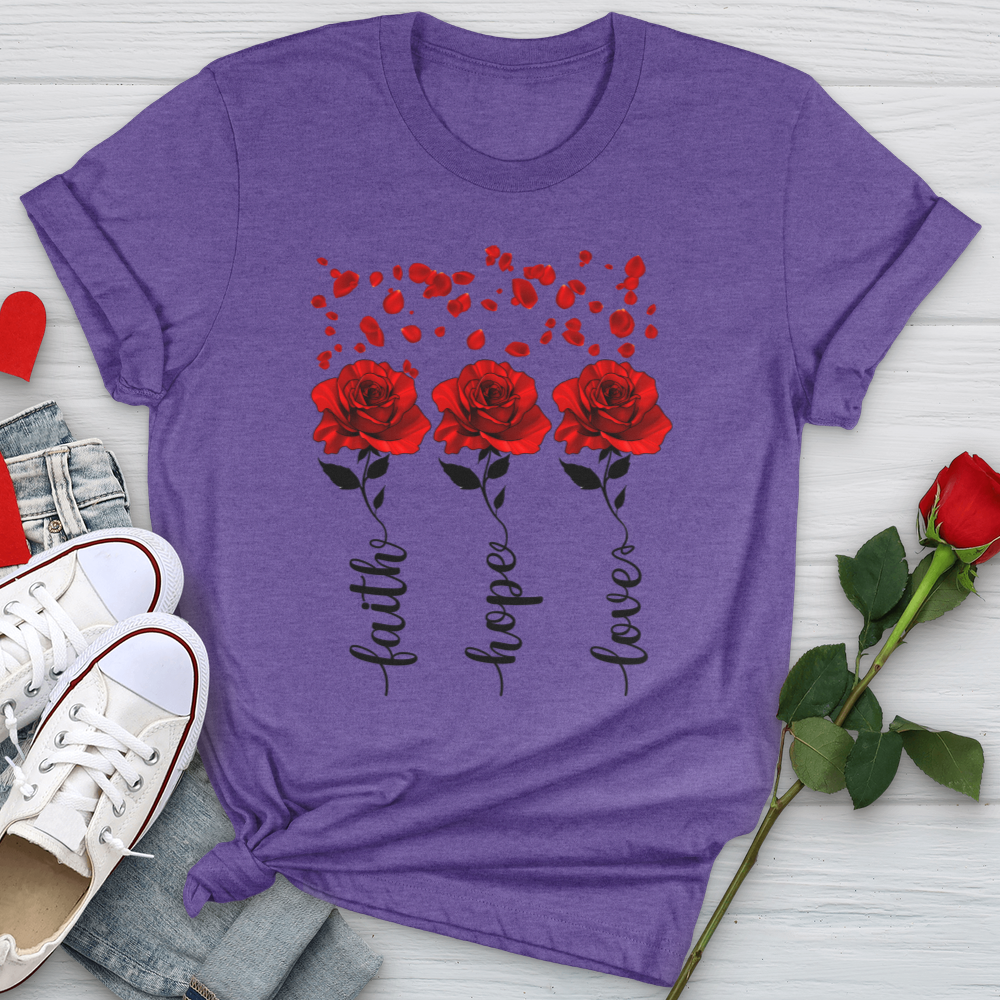 Faith Hope Love Roses Softstyle Tee