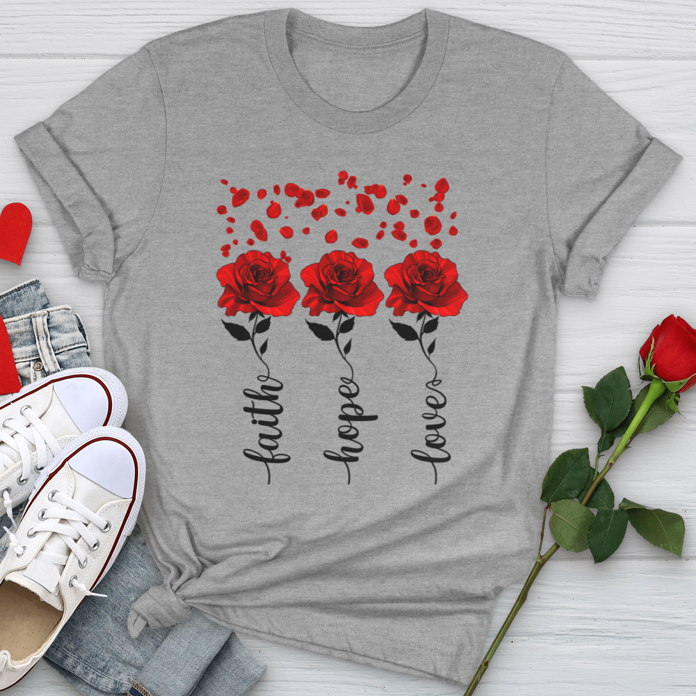 Faith Hope Love Roses Softstyle Tee