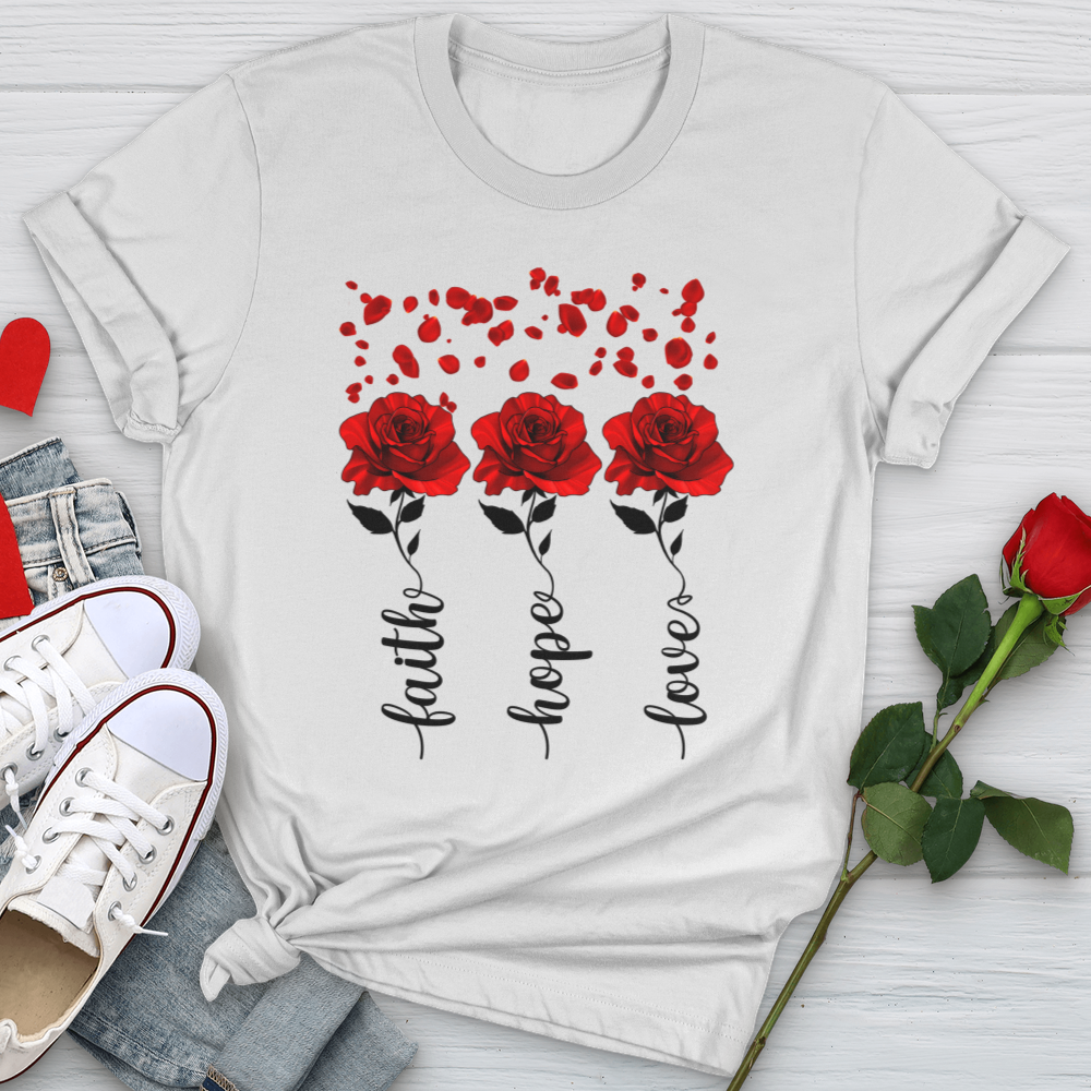 Faith Hope Love Roses Softstyle Tee