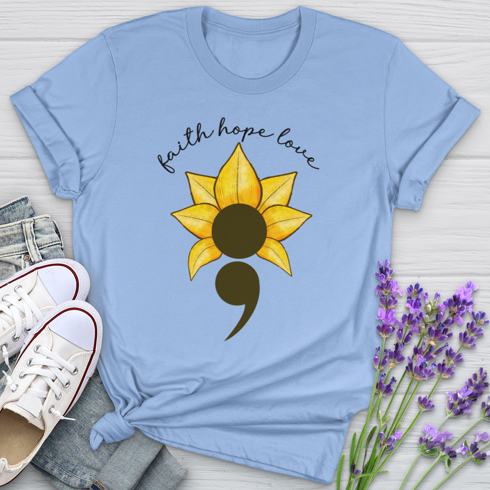 Faith Hope Love Semicolon Softstyle Tee