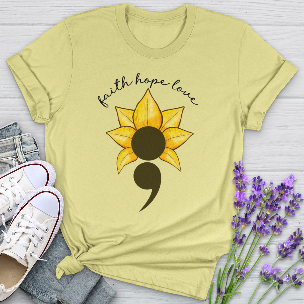 Faith Hope Love Semicolon Softstyle Tee