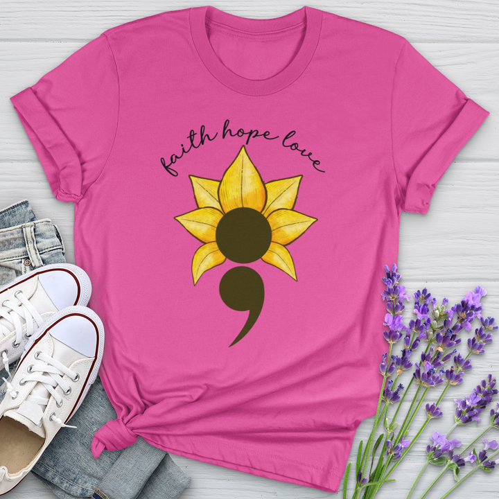 Faith Hope Love Semicolon Softstyle Tee