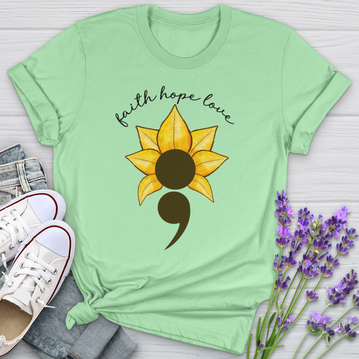 Faith Hope Love Semicolon Softstyle Tee