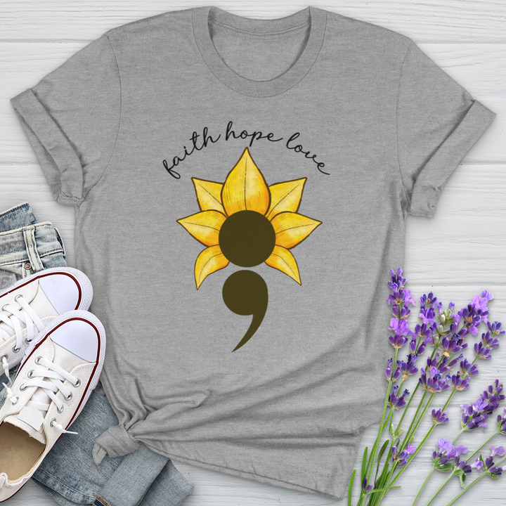 Faith Hope Love Semicolon Softstyle Tee