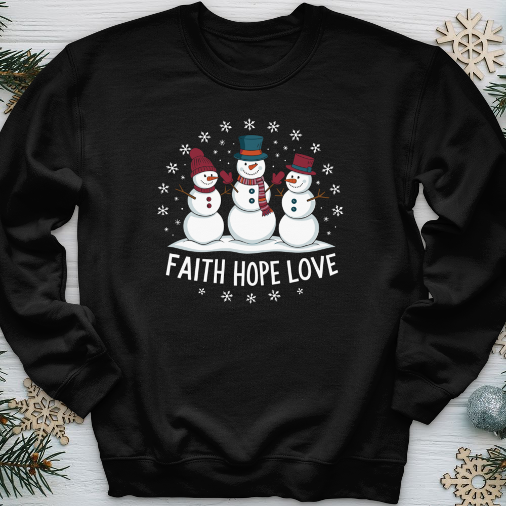 Faith Hope Love Snowman Crewneck