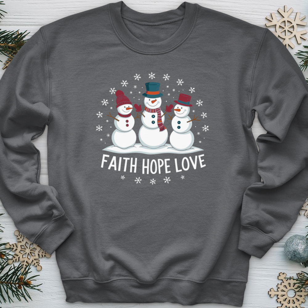 Faith Hope Love Snowman Crewneck