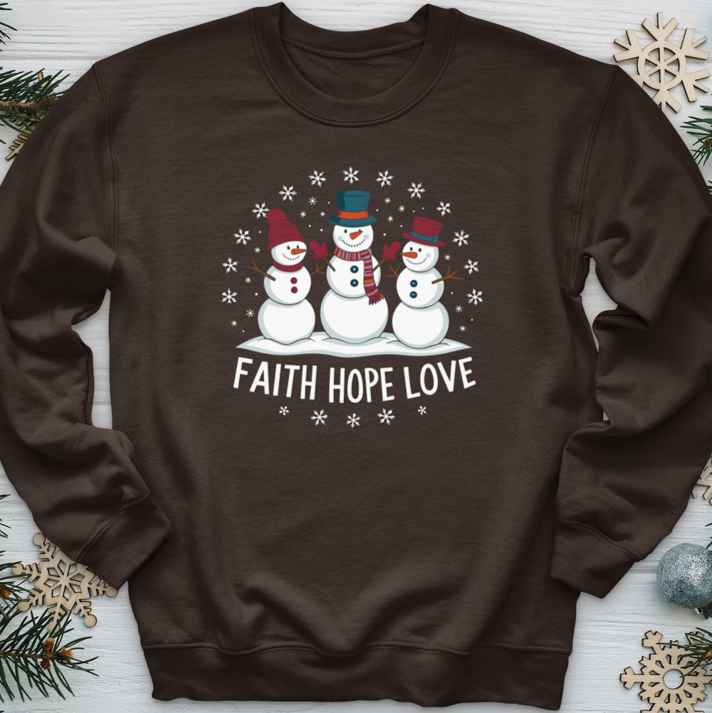 Faith Hope Love Snowman Crewneck