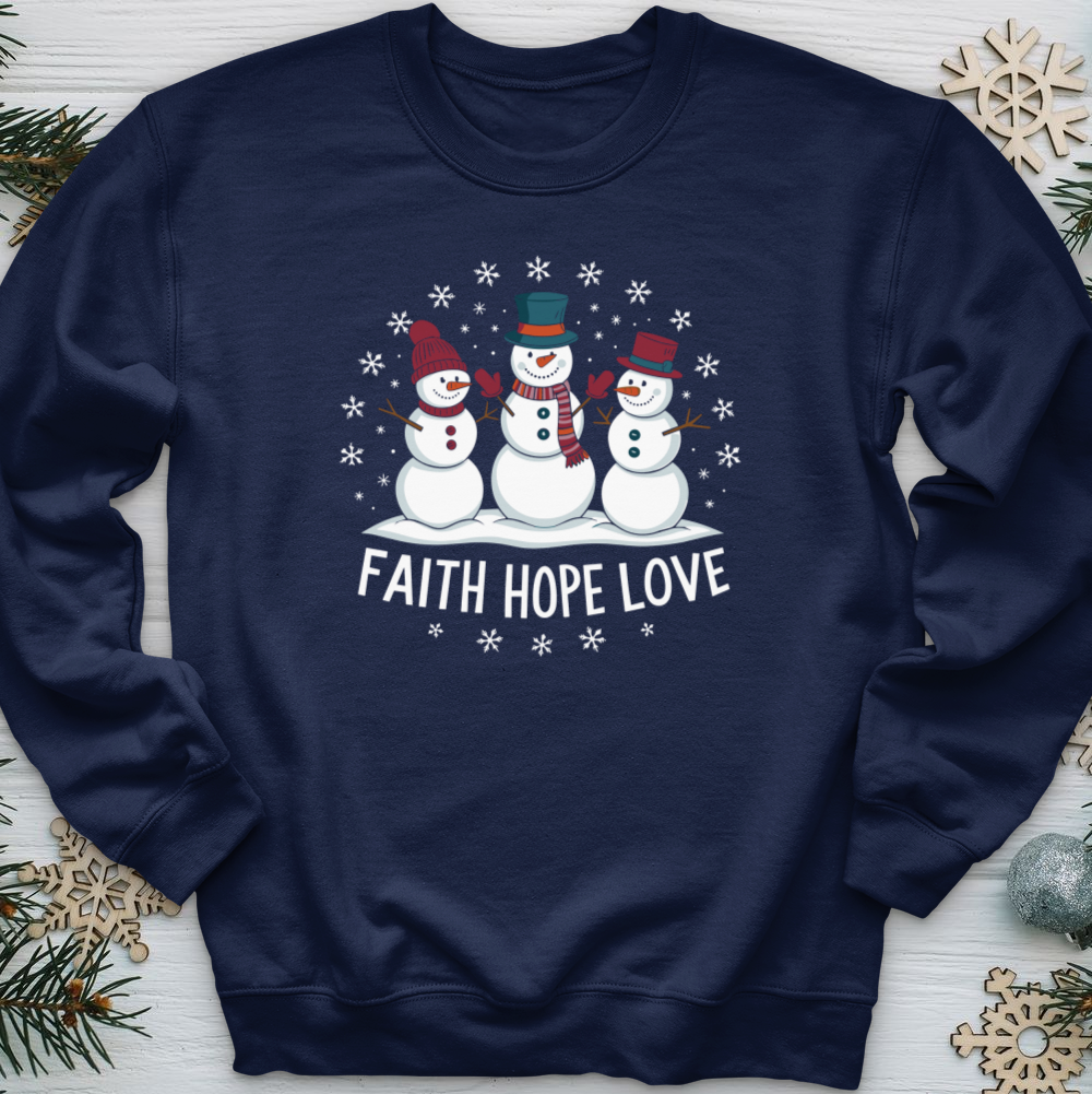 Faith Hope Love Snowman Crewneck