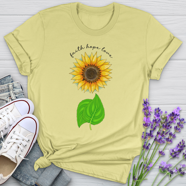 Faith Hope Love Sunflower Art Softstyle Tee