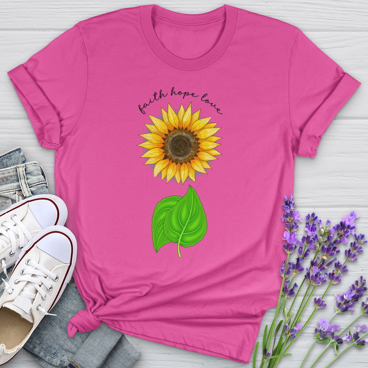 Faith Hope Love Sunflower Art Softstyle Tee