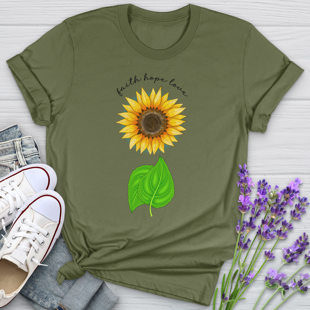 Faith Hope Love Sunflower Art Softstyle Tee