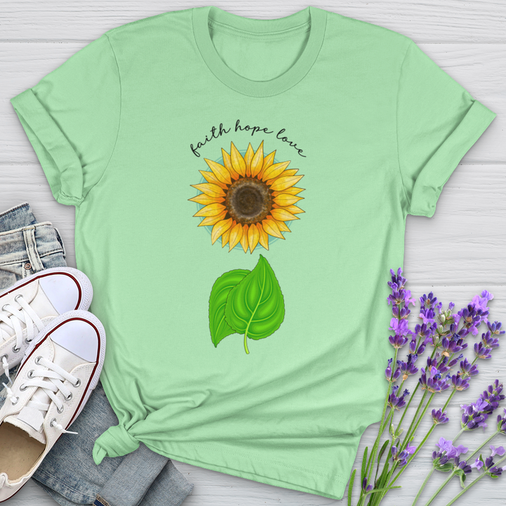 Faith Hope Love Sunflower Art Softstyle Tee